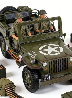 复古威利斯越野吉普车小汽车模型