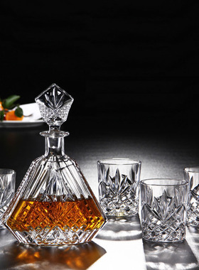 现代样板房酒柜水晶玻璃威士忌洋酒杯酒具套装欧式家居饰品摆设件