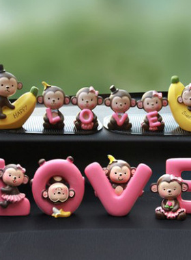 新款卡通love猴子情侣内饰手机店