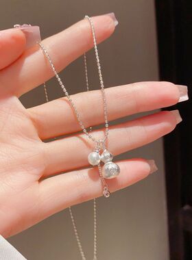 项链链女珍珠百搭电镀葫芦金属