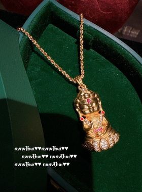 花丝螺钿錾雕八宝祥瑞罗盘吊坠项链 新中式 古法宝宝佛项链