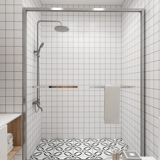 Нордическая кухня маленькая белая кирпичная плитка на стенах