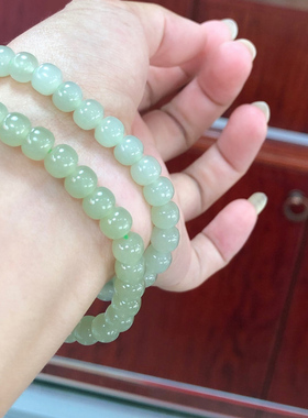 天然湖水绿晴水手串简约单圈