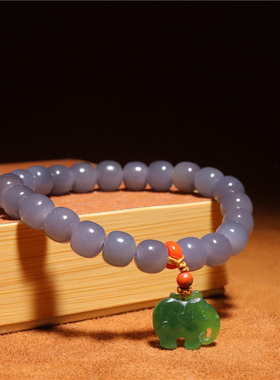 烟紫和田玉手链原创和田玉