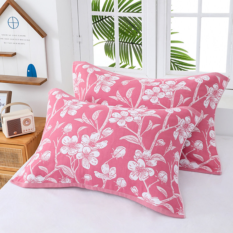 特价清仓一对包邮新年大红福纯棉纱布枕巾枕头巾全棉松软透气吸汗,淘宝优惠券,粉丝福利购,淘宝优惠卷