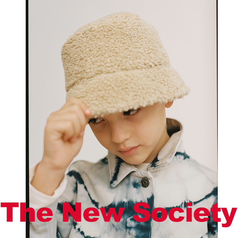 22雯的店【现货】The New Society   儿童羊羔绒渔夫帽手套 - 图2