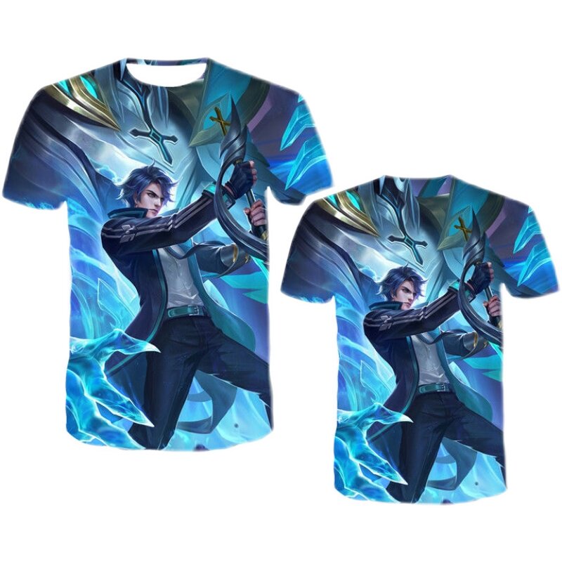 王者荣耀衣服王者荣耀衣服男短袖t恤地狱火至尊宝鲁班马超神威中小学生衣服。