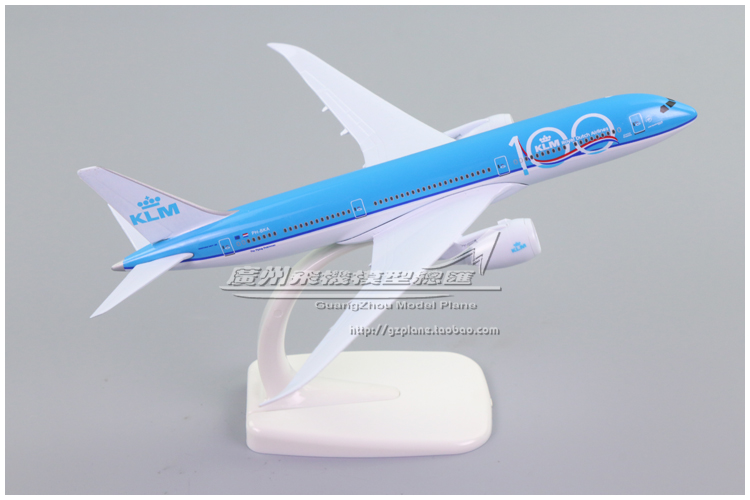 荷兰航空KLM波音B787-10 100th PH-BKA 合金仿真客机飞机模型18cm - 图0