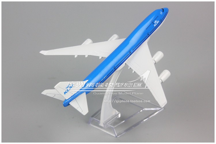 荷兰皇家航空 KLM波音 B747-400合金金属仿真飞机模型 16cm-图2