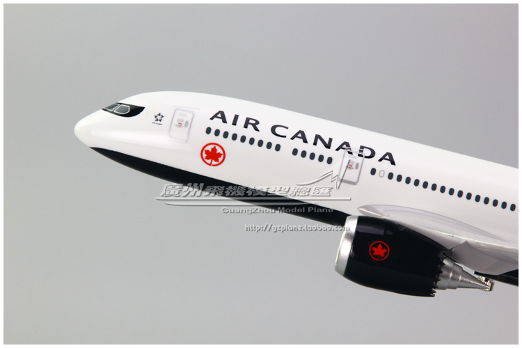 加拿大航空 Canada波音 B787黑 C-FKSV树脂仿真飞机模型 43cm-图0