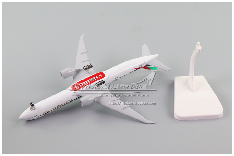 阿联酋航空波音 B777-300ER A6-EBU 1:400合金客机飞机模型19cm-图2