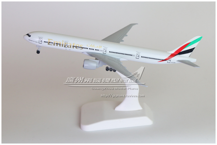 阿联酋航空波音 B777-300ER A6-EBU 1:400合金客机飞机模型19cm-图3