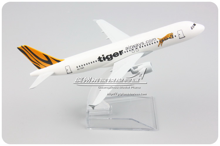 新加坡 Tiger航空空客 A320合金客机仿真飞机模型 16cm-图3