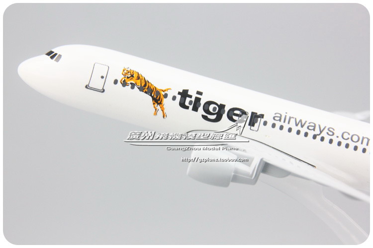 新加坡 Tiger航空空客 A320合金客机仿真飞机模型 16cm-图0