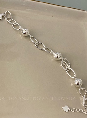 日韩925纯银圆珠手链ins轻奢韩风纯银圆球手链高级感礼物女友银饰