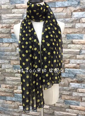 乔其纱波点丝巾女士围巾冬季长款