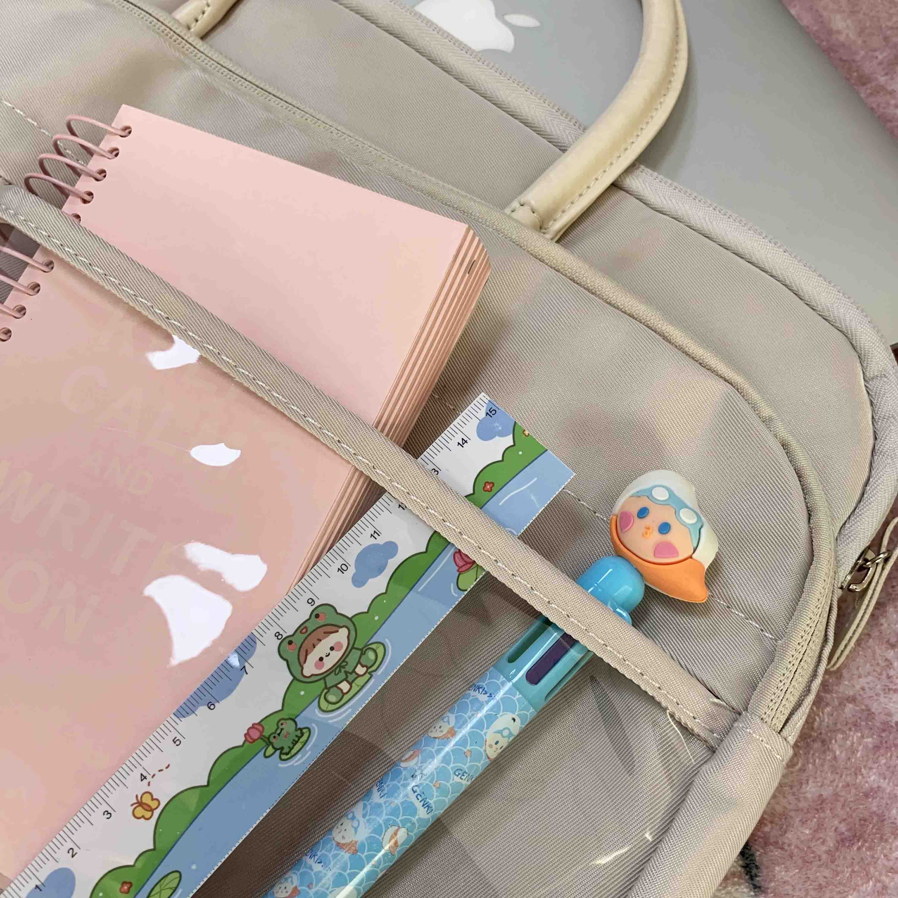 TEETH个性卡通电脑包2024新款轻便通勤学生平板手提包华为苹果适 - 图2