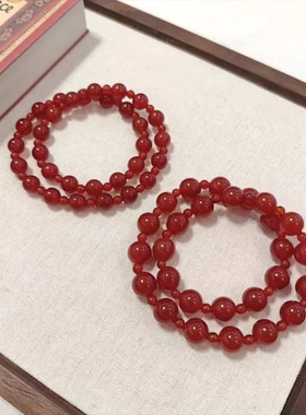 【赵思露许妍同款】普陀山直发红玛瑙手串女款红色手链本命年礼物