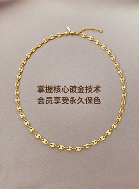 VOGUEWANG博主同款猪鼻锁骨项链