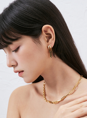 VOGUEWANG镀金拼接粗链项链