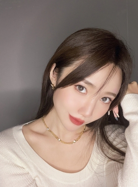 VOGUEWANG白贝母镀金女爱心项链