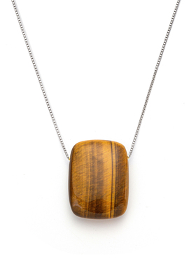 S925纯银虎眼石盒子链项链