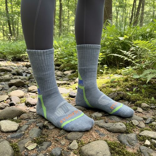 男女秋冬毛圈美利奴羊毛袜子保暖透气美丽诺滑雪袜男女户外登山 - 图2