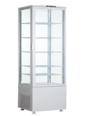 280l风冷商用四面透明冷藏展示柜