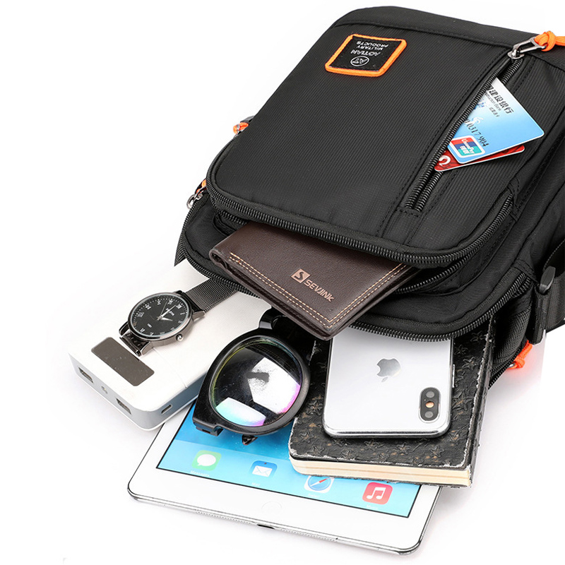 男款单肩小挎包休闲户外迷你斜挎包女男士小包包竖款多层小背包潮 - 图2