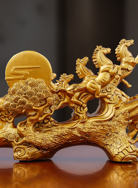中式马摆件招财老板办公室装饰品