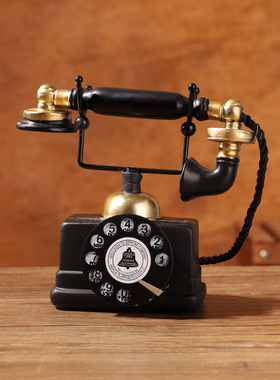 美式复古电话机摆件酒柜装饰