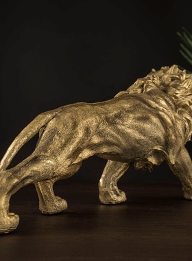 北欧狮子摆件家居电视柜酒柜客厅玄关办公室桌面动物树脂工艺品