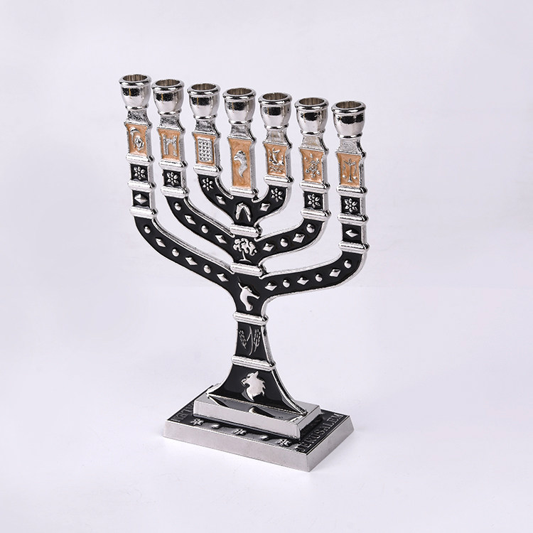 浪漫家居摆件7头合金烛台以色列旅游纪念品七头金灯台高档礼品