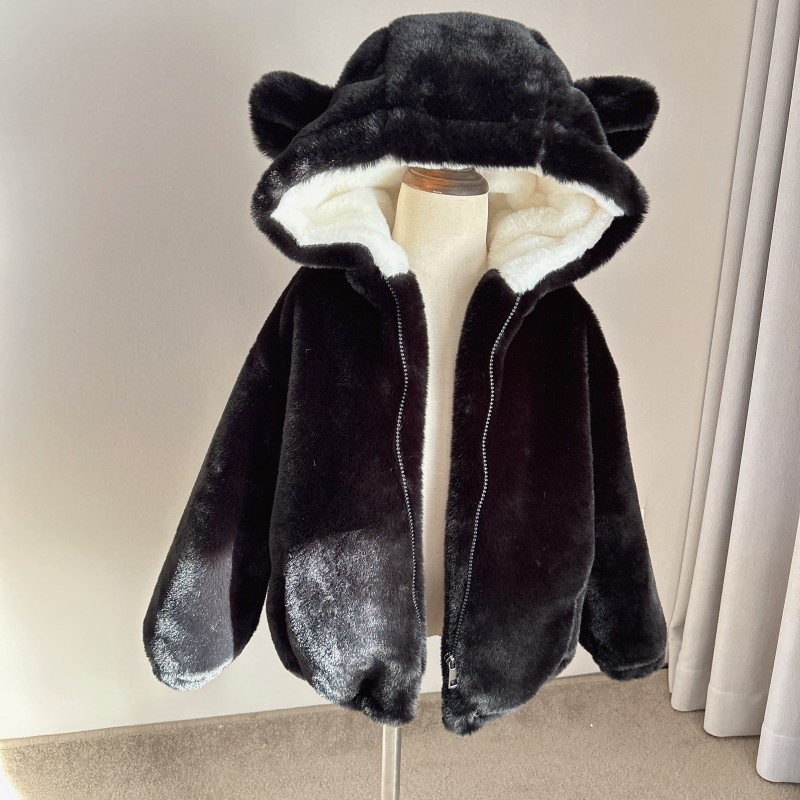 儿童仿皮草外套男女童冬季新款仿兔绒加绒加厚毛毛棉衣宝宝厚棉服,淘宝优惠券,粉丝福利购,淘宝优惠卷