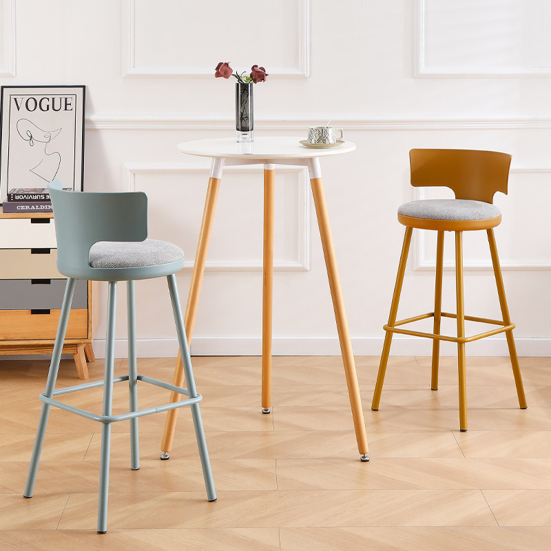 芃凡特北欧高脚凳酒吧椅前台吧台椅子凳子软包靠背家用吧台高脚椅,淘宝优惠券,粉丝福利购,淘宝优惠卷