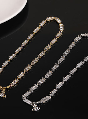 合金锆石不规则女网红同款项链