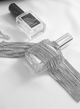 欧美时尚新款Choker风大牌多层镶钻链条闪钻项链颈链necklace