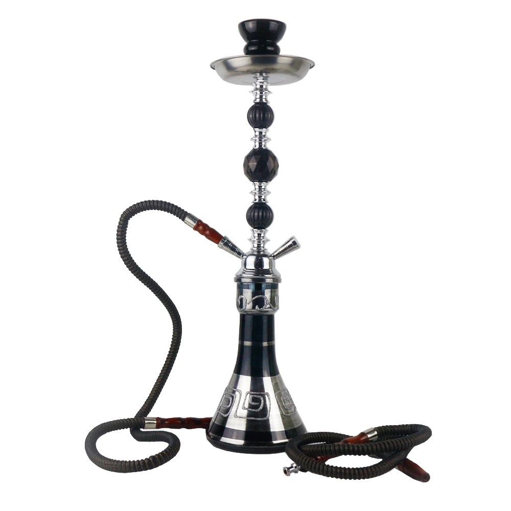 水烟外贸产品阿拉伯水烟套装大号玻璃水烟壶双管hookah壶高53CM - 图0