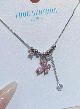 甜美少女蝴蝶流苏新款锁骨链