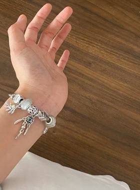 欧美亚马逊爆款潘家四叶草捕梦网手镯女小众轻奢百搭不锈钢手饰女