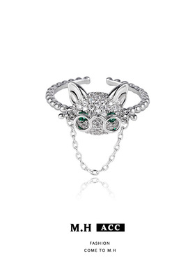 新款小猫设计感时尚女食指戒