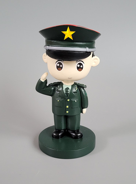 退伍老兵退役军人纪念品汽车摆件手办中控台模型玩偶兵哥哥军恋