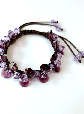 紫罗兰植物青春时尚百搭水晶手链