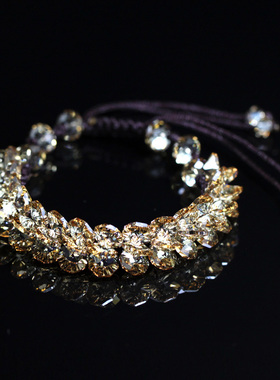 奥地利编绳超闪送女友水晶手链