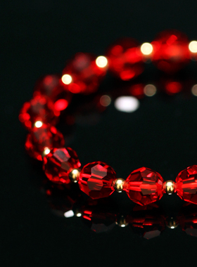 高级感瑞丽时尚红水晶手链女礼品