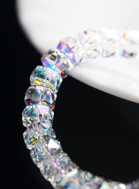 超闪施家运转水晶珠手链女高级感