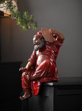 憨匠先生紫砂中式创意陶瓷钟馗高端摆件天师神像玄关客厅精品摆设