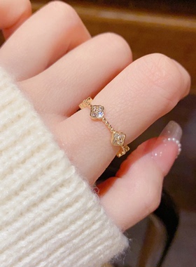 轻奢极细四叶草高级感戒指