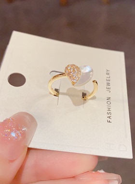 轻奢爱心贝母高级感戒指