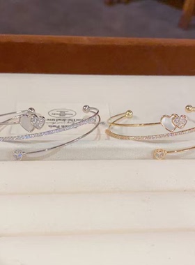 爱心多层满锆手镯女款2026新款